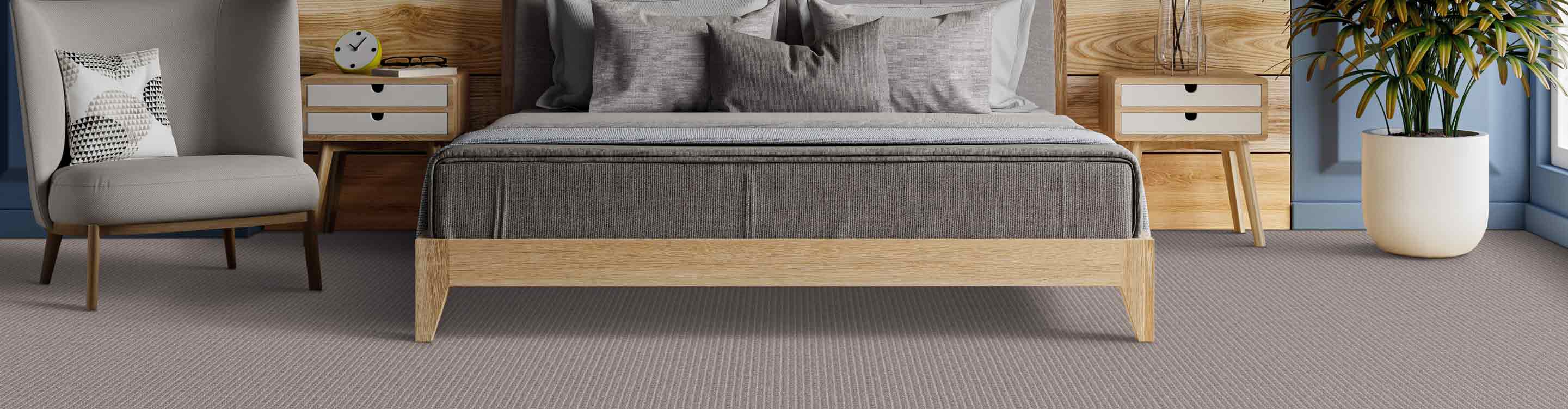 structured grey carpet in bedroom 